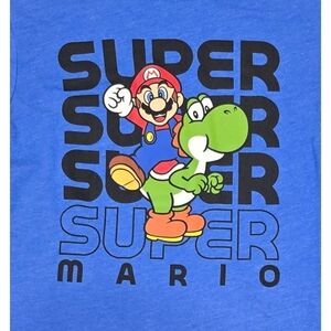Nintendo Blue Super Mario Long Sleeve Tee Size Small